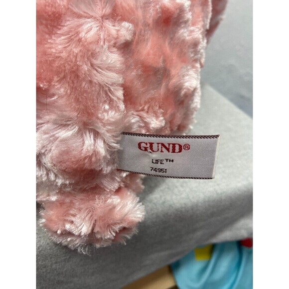 GUND LIFE 15 IN PINK SITTING DOWN BEAR PLUSH WITH BOW - Picture 3 of 3